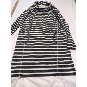 Max Studio Sweater Dress Women XS Gray Striped Minamlist  Timeless Classic Flowy